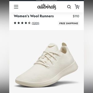 Worn 1 time - allbirds wool runners